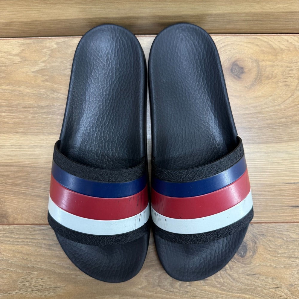 Gucci Pursuit Pool Slides Womens 8 Red Blue Sylvie Web Stripe Travel Mens 6